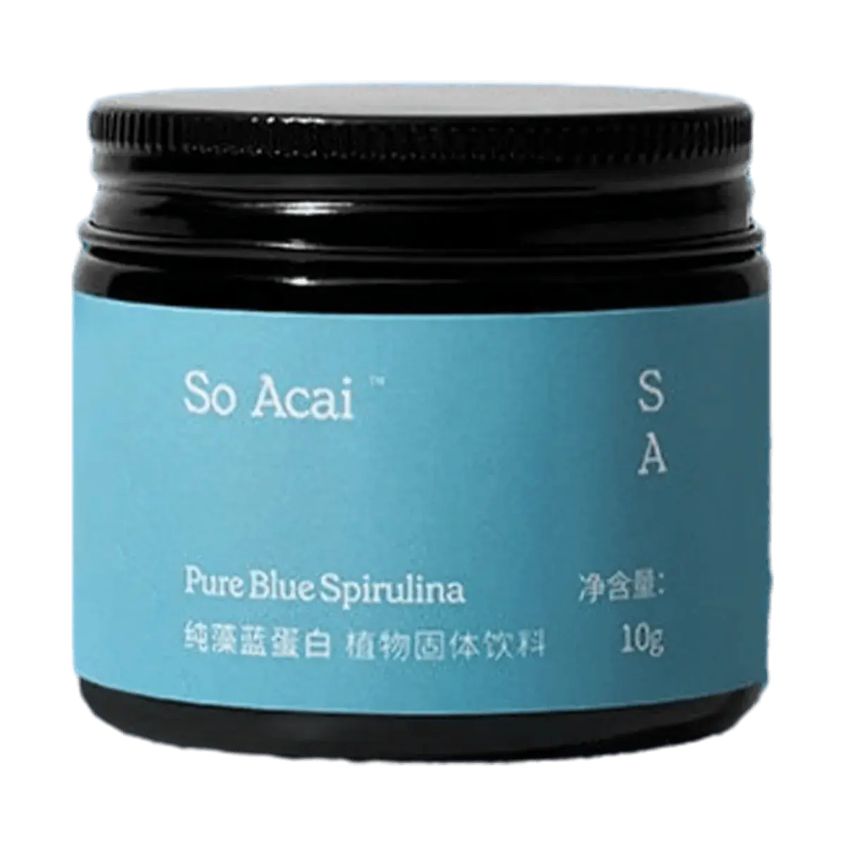 So Acai Organic Blue Spirulina Powder 10g - USDA Certified Superfood, High Plant Protein, Natural & Unsweetened for Smoothies, Yogurt Bowls, Lattes