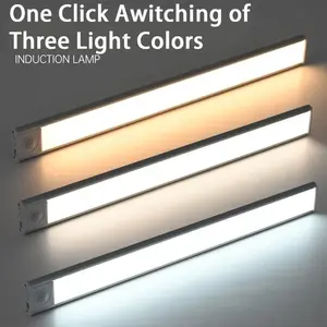 Magnetic Motion Sensor Light Under Cabinet Lighting | 3-Color Dimmable LED Under Counter Lighting | Rechargeable Closet Night Lights for Kitchen,Stairs,Wardrobe Pro Battery Upgrade​