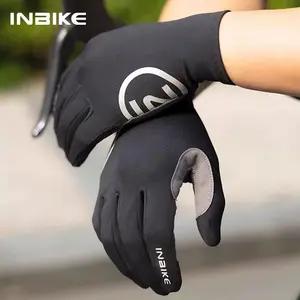 INBIKE Touchscreen Cycling Gloves - 3mm Shockproof Gel Padding & UPF 50+ Sun Protection - Breathable Full Finger Gear for MTB, Road Bike & Hiking