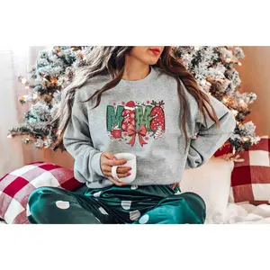 Christmas Mama Shirt, Mama Claus Sweatshirt, Merry Christmas Sweatshirt, Christmas Shirt, Mama Christmas Unisex Sweatshirt