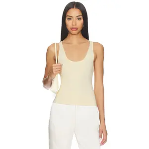 EAVES Marlisse Structured Knit Tank in Cream
