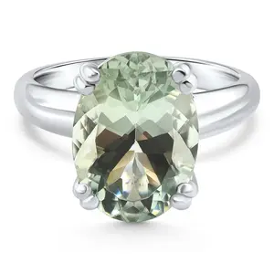 5Ct Green Amethyst Oval Ring 10k Gold