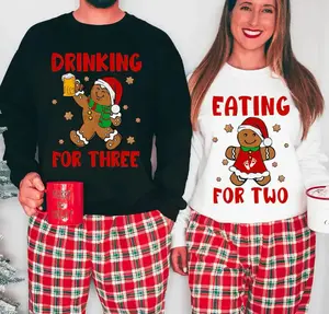 Eating For Two Christmas Couple Sweatshirt, Christmas Pregnancy Announcement Shirt, Baby Reveal Christmas Matching Parents Sweatshirt, Xmas Pregnant Mom Shirt, Parents To Be Sweatshirt, New Mom New Dad Shirt