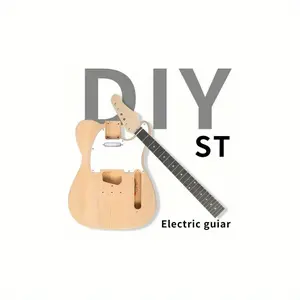 DIY 6 - String Flame - Shaped Electric Guitar Kit with Mahogany Body, Maple Neck - Includes Guitar, Strap, Amp Wire, Tools & Manual - Perfect for DIY Enthusiasts