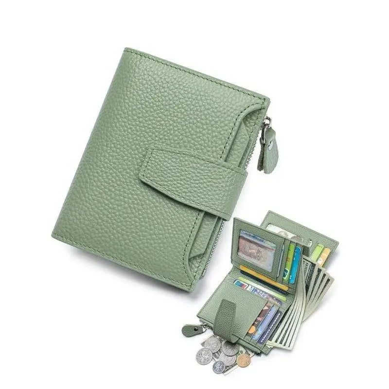 Women's Minimalist Portable Plain Color Short Wallet, Casual Trendy Versatile Zipper Short Wallet, Fashionable Card Holder for Daily Use Wallets Women
