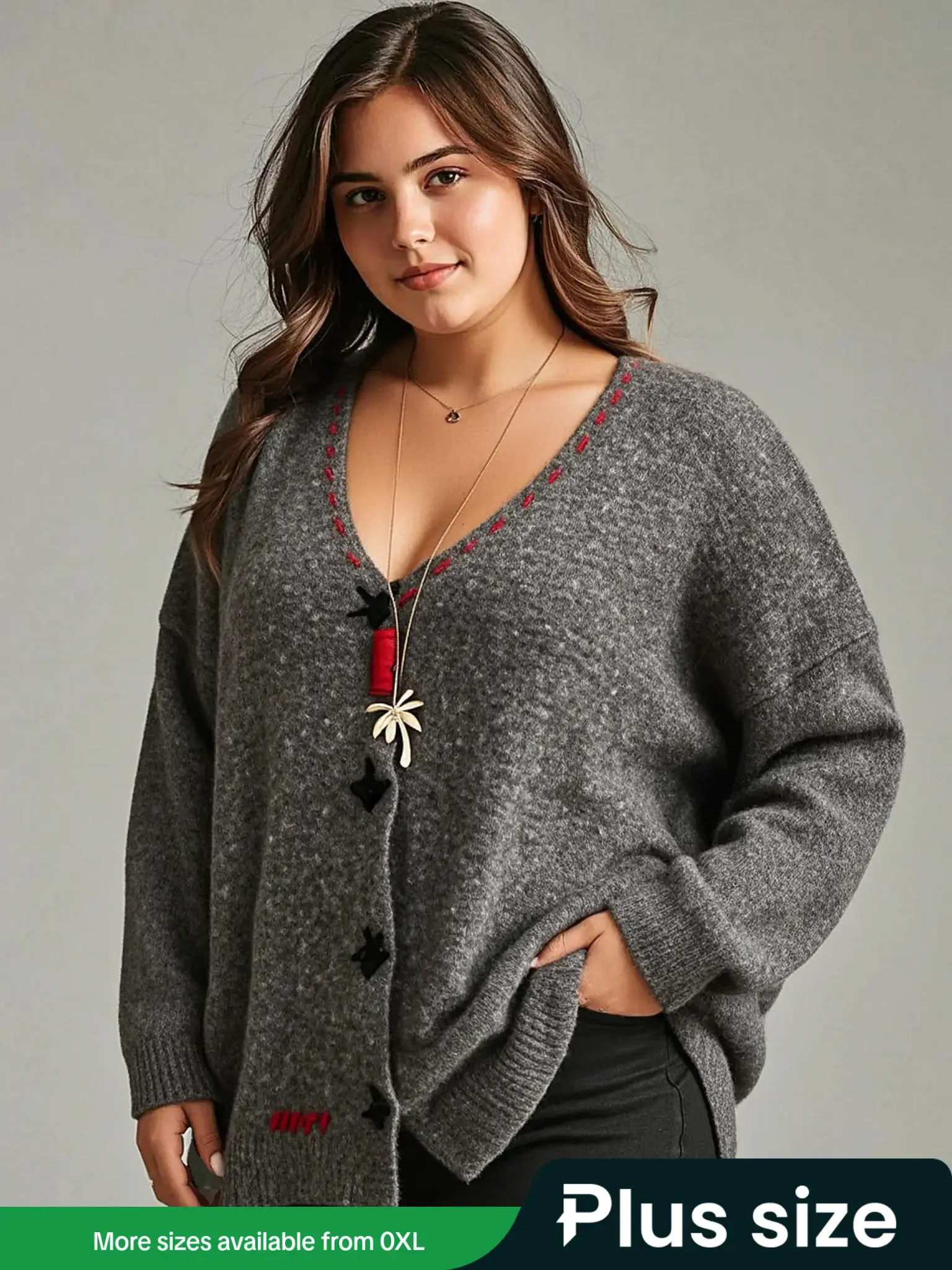 Women's V Neck Knit Cardigan Sweater Coat Knitwear, Vintage Button Design, Casual Outdoor Wear for Fall Winter Season