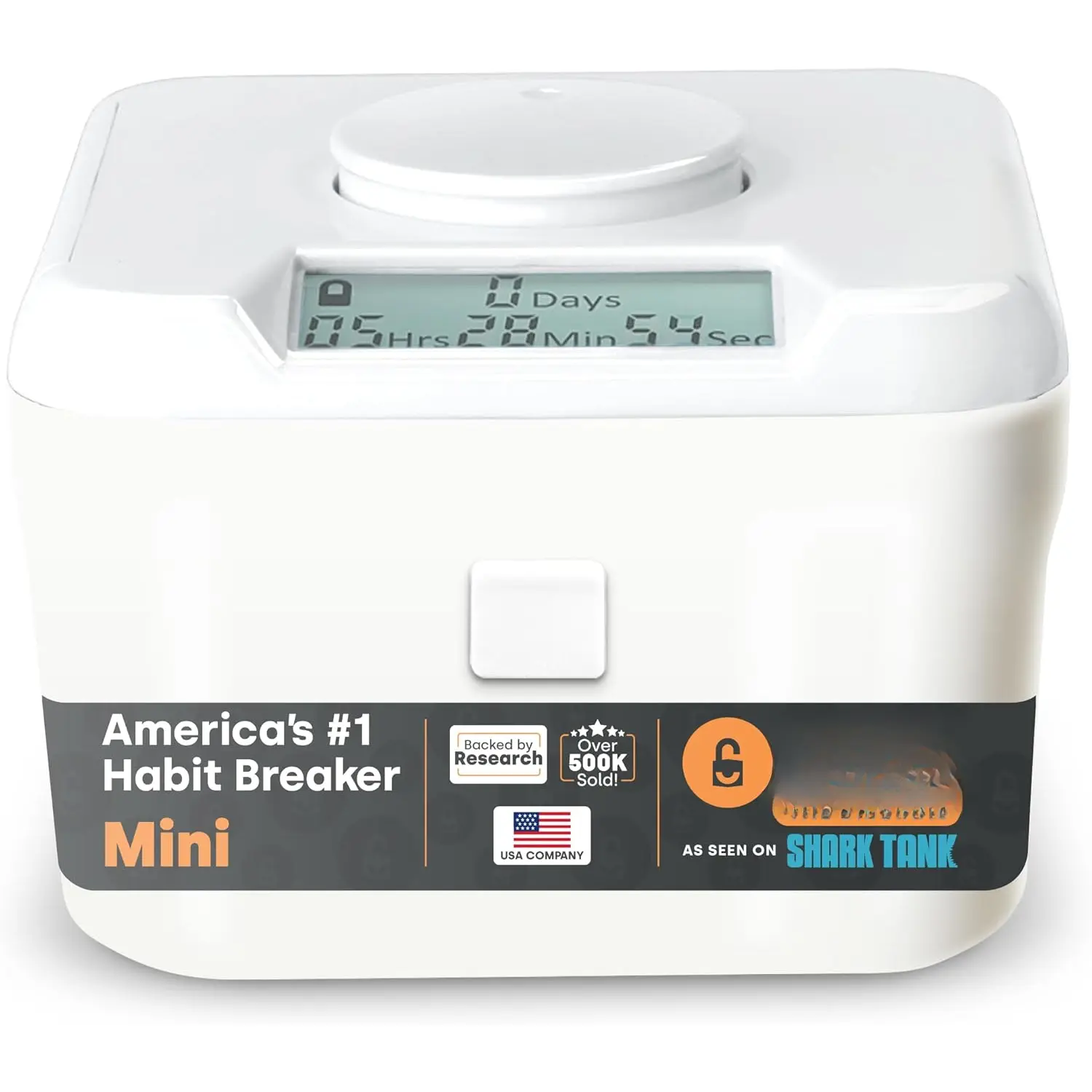 Time Lock  - Phone  Box with Timer, Timed Lock Box for Snacks & Valuables - K Time Locking Container for Improved Self-Control (Mini, White Lid + 3.0" White Base)