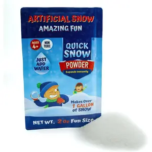 ECO GREEN SUPER ABSORBENT Quick Snow Powder: Instant Snow - Makes 1 Gallon Artificial Fake Snow - Just Add Water - Christmas Decoration Snow - STEM Activities for School Size 2.0 Oz