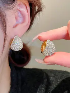 Elegant Luxury Rhinestone Drop Earrings -, Water Drop Women Earrings,Sparkling Waterdrop Design with Stainless Steel Posts, Perfect for Parties & Banquets, High Quality Earrings