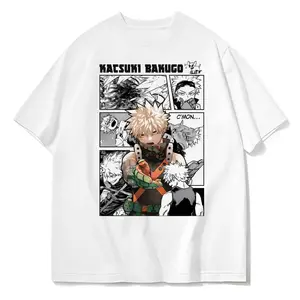Katsuki Bakugo MHA My Hero Anime Manga Retro T-Shirt Sweatshirt Hoodie Cotton Fan Gift Fabric Top