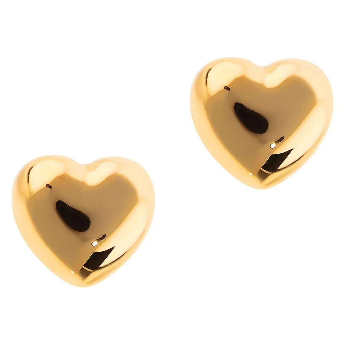 Bronzo  Italia Polished Heart Stud Earrings