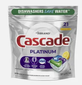 Cascade Platinum ActionPacs Dishwasher Detergent Lemon Scent, 21 ct