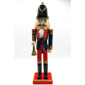 Christmas Nutcracker the Piper. Wizardi Classic Wooden Festive Decoration F07M14-39-N01365D