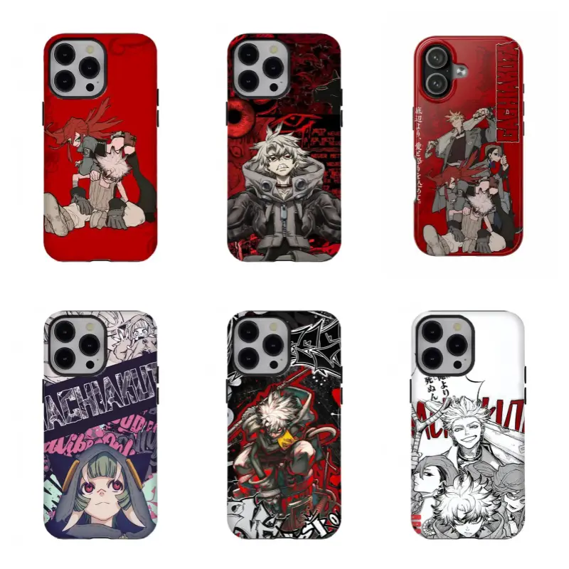 G-Gachiakuta Riyo & Fushi Duo Custom Plastic Cellphone Case - Red Aesthetic Shockproof Casing, Handheld Accessory with Resistance & Protection for iPhone 17/16/15/14/13/12/11 ProMax Plus, Samsung Devices, Ideal Fan Gift