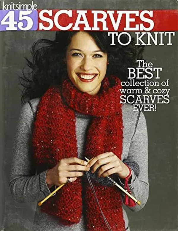 USED Book - 45 Scarves to Knit: The Best Collection of Warm & Cozy Scarves Ever!-Techniques Include Cables, Lace, Fair Isle, Simple Pattern Stitches, and Felting by The Editors of Knit Simple Magazine (Paperback) - english