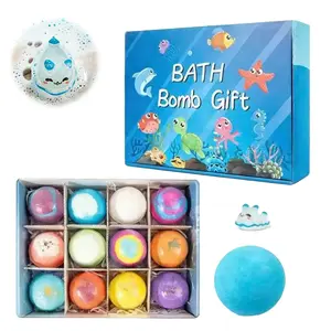 Ocean Toys Bath Balls Set with Surprise Inside Handmade Zodiac Animal Natural Sea Salt Bubble Bath Balls for Women Men Spa Gift 12 Pieces