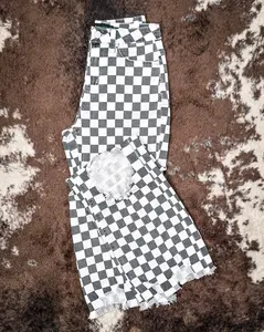 Round The Track Checkered Jeans by Sterling Kreek