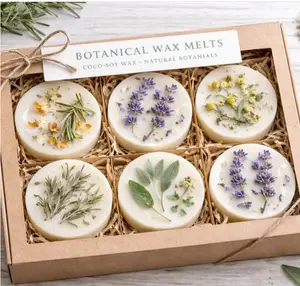Botanical Soy Wax Melt Rounds   | Boxed set of 6