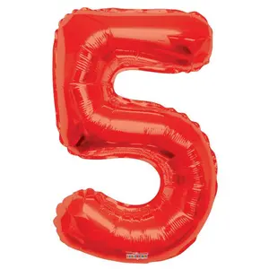 Number 5 Red Foil Balloon 34" in each 15925-34