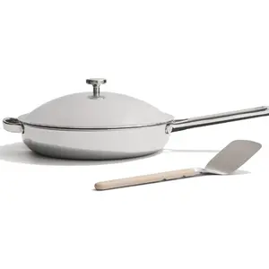 Our Place Large Titanium Always Pan Pro | 12.5" PFAS-Free Nonstick Frying Pan with Spatula | Chef-Grade Tri-Ply Stainless Steel & Aluminum Build | Induction & Oven-Safe up to 1000°F | Chrome