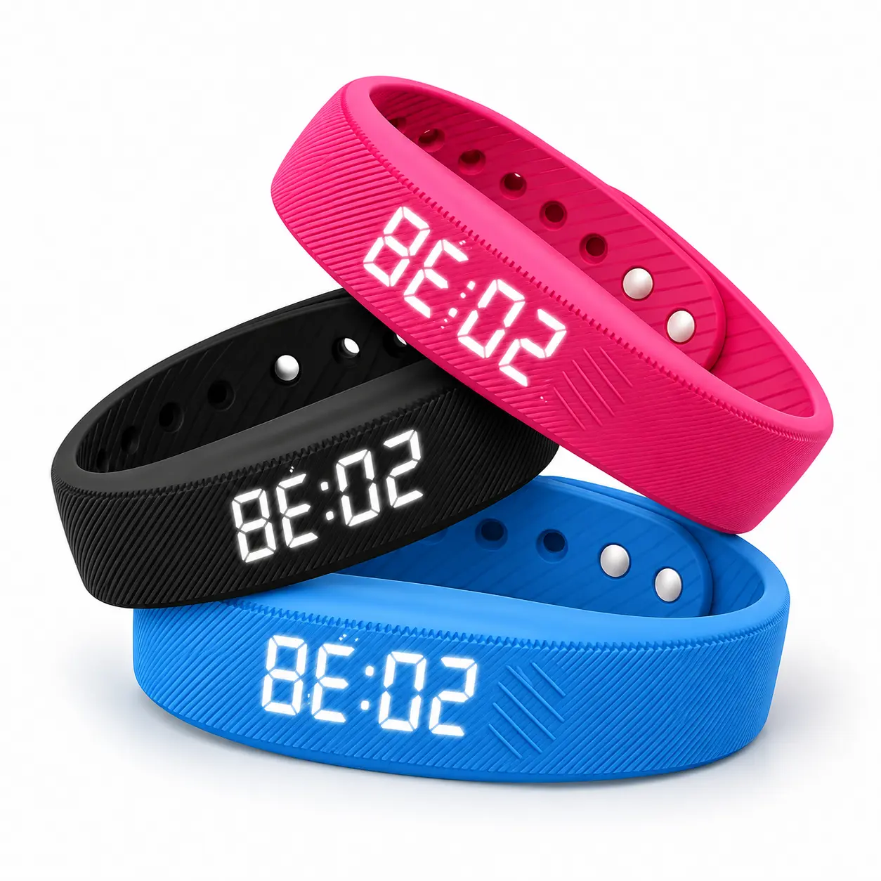 Colorful LED Fitness Tracker Wristband with Step and Calorie Counter, Silent Vibrating Alarm and Built-in USB Plug, Lightweight Sport Wristband for Gym, Travel and Daily Exercise,Gift Idea for Teen Christmas Christmas Stocking Stuffers