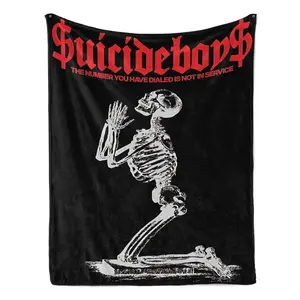Suicideboy themed blanket, made of soft flannel, warm and durable, the perfect gift for fans, a cozy home décor, and an ideal choice for music lovers.