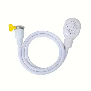 A portable handheld shower head, a camping shower head, a shower system suitable for dogs, cats, kitchen sinks, bathtubs, and outdoor use - Easy to install, no power required, white and chrome-alloy design, multi-functional pet bathing, and showering