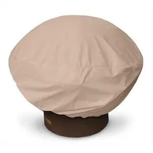 212 MAIN Weathermax Medium Garden Outdoor Firepit Cover - Toast, 35 Dia x 16 H in, Durable Breathable Fabric, Dustproof Drawstring Fit, Lightweight All-Purpose Cover