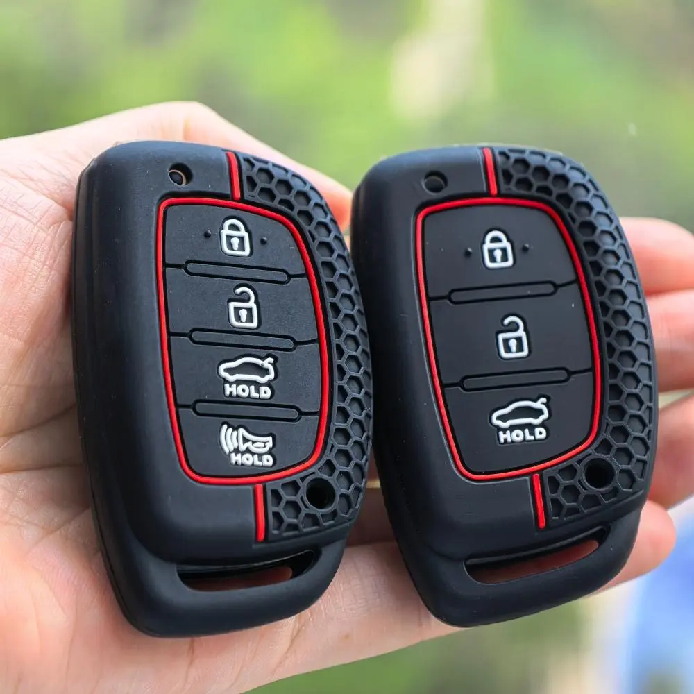 2026 New 3/4 Button Silicone Car Key Case For Hyundai Solaris Verna Elantra Santa Fe I10 I20 I30 I35 I40 IX35 IX45 Creta Tucson Accent
