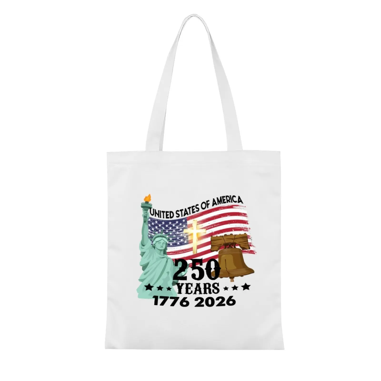 1776-2026 Anniversary Bag, 250th Anniversary Tote Bag, Plastic Hand Christmas Carry the Spirit of Freedom Limited Edition USA Canvas Tote Gift