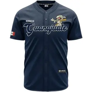 (NAVY BLUE) Momias De Guanajuato Baseball Jersey, Mexico Jersey for Men Women Youth And Kids, Mexico Baseball Shirt, Hiphop Jersey, All-Over Print Baseball Jersey