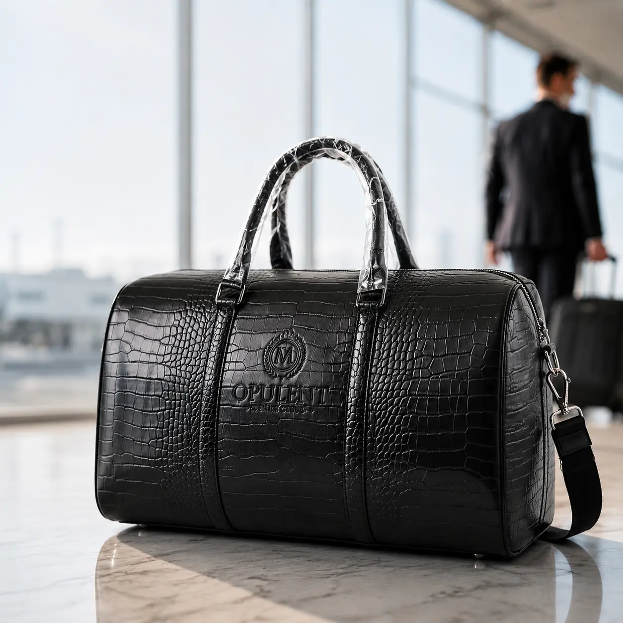 GORFIA Unisex Retro PU Travel Duffel Bag - Durability, Foldaway, Wet/Dry/Waterproof Alligator Print, Zip-Buckle Closure, Premium Large Carry-On for Fitness, Weekend Leisure, Durability Travel Bags, Foldaway Travel Bags