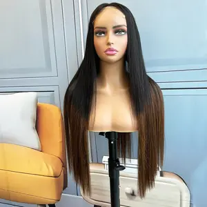 13X4 SDD Bone Straight Ombre Brown Color HD Lace Frontal Wig 100% Raw Vietnamese Hair Wig Super Double Drawn 200% Density Human Hair Wigs Can Be Curled No Tangle