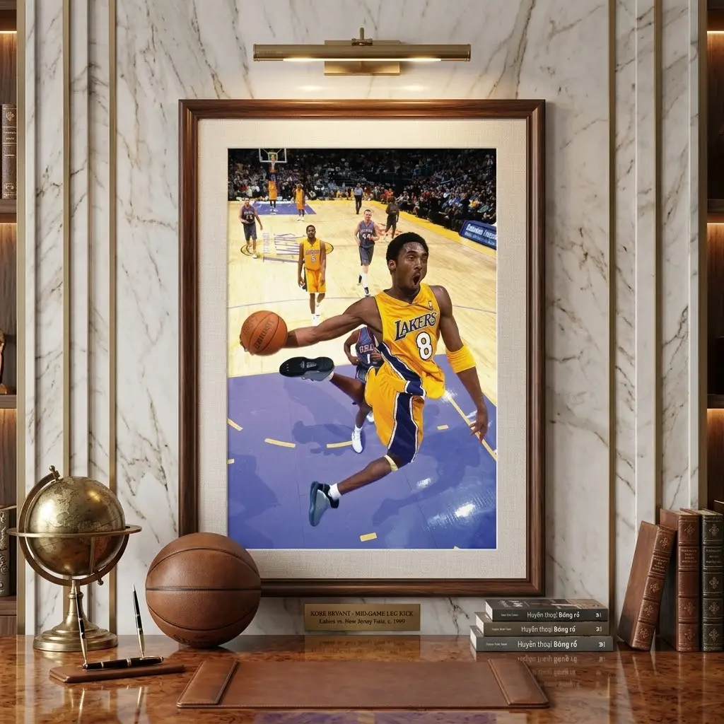 Kobe Bryant Basketball Legend Poster, Action Sports Wall Art Print, No Frame