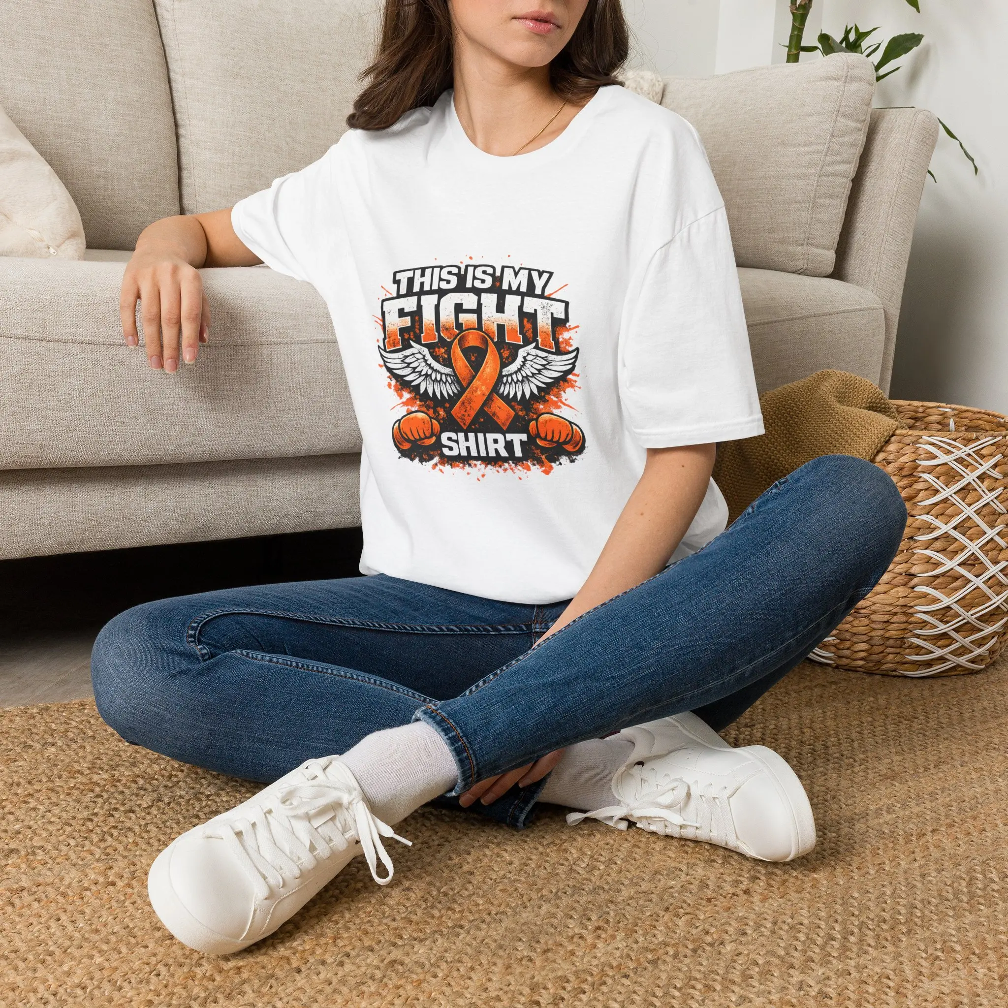 This Is My Fight ribbon wings leukemia T-Shirt | Awareness ribbon cancer support