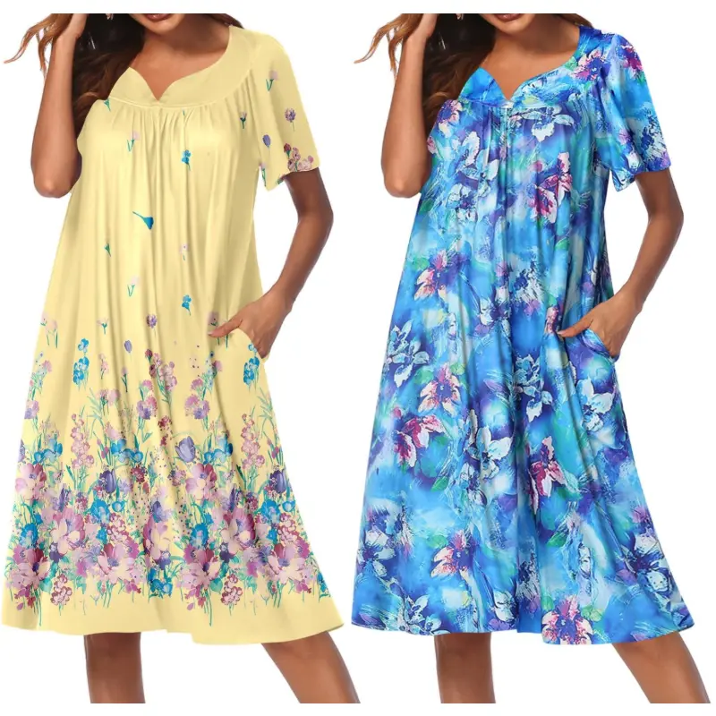 Blue Floral/Yellow Butterfly