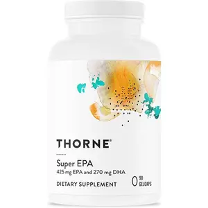 THORNE - Super EPA - Omega-3 Fish Oil Supplement with EPA & DHA from Sustainably Sourced Fish - Supports Brain, Skin, Joint & Heart Health* - Third-Party Certified - Gluten & Dairy-Free - 90 Softgels