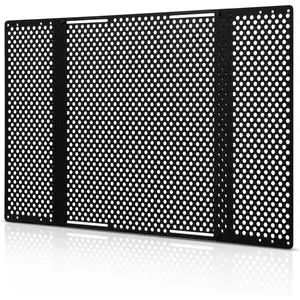 RV Screen Door Protector, Adjusts from 22 to 31.5 inch, Adjustable Door Grille, Easy to Install, Reinforced Breathable Honeycomb Holes, Iron Camper RV Entry Protector for Pet Protection, Black