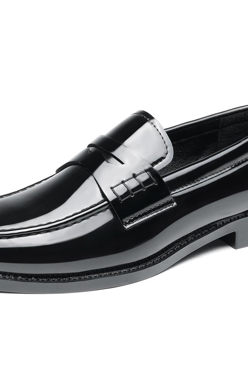 Men's Classic Penny Loafers, Glossy Slip-On Formal Dress Shoes8661