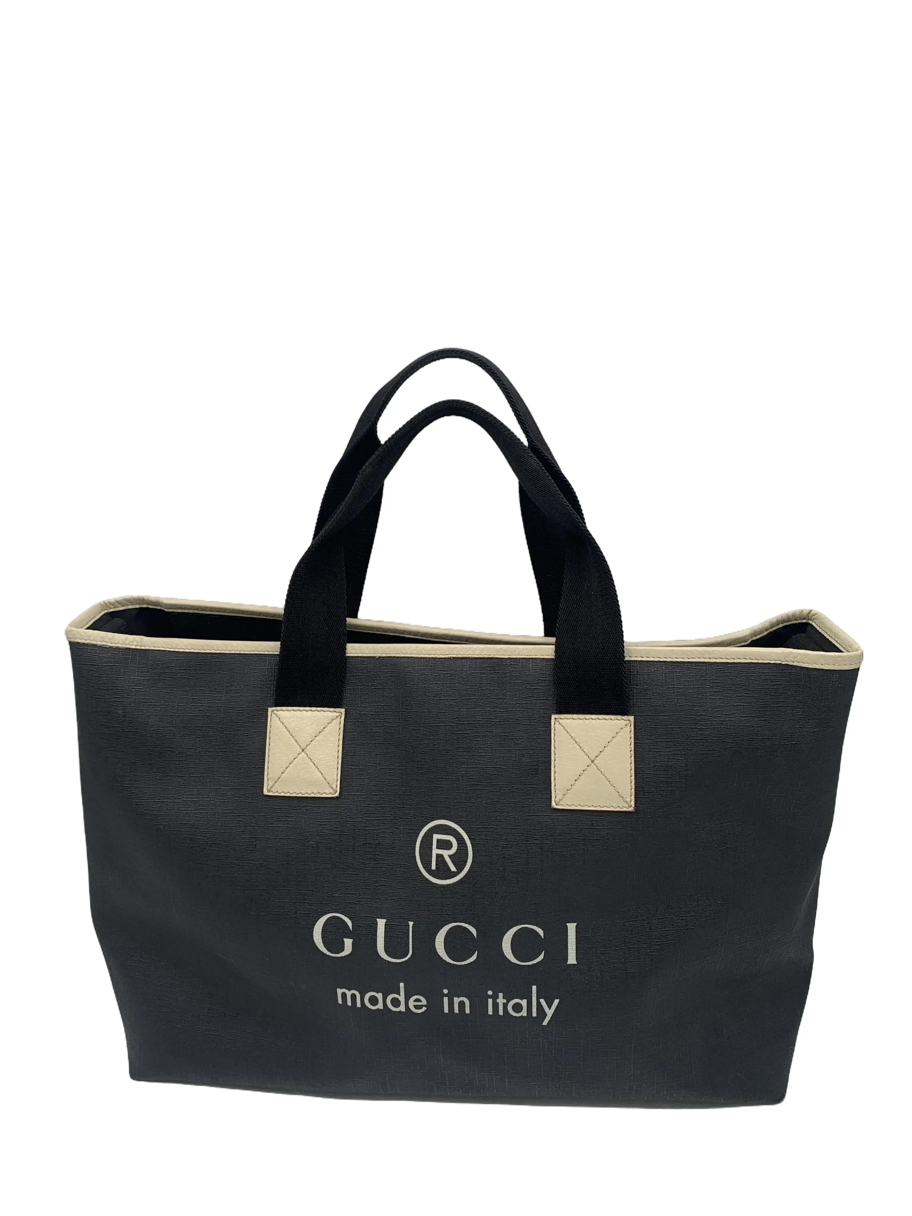 Pre-owned GUCCI Logo Printed Canvas Tote Bag/wj06228011/8011