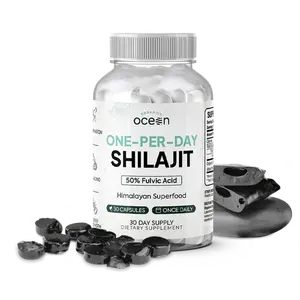 Organics Ocean One-Per-Day Shilajit for Men and Women - Natural Shilajit Supplement for Age-Defying, Bone Strength, Hormone Support and More - 30 Shilajit Capsules