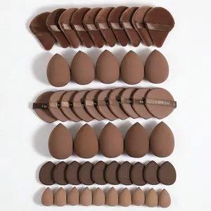 50PCS Multi-Type Makeup Sponges & Powder Puffs Set, 10PCS Regular Sponges, 10PCS Mini Sponges, 10PCS Triangle Powder Puffs, 10PCS Air Cushion Puffs, 10PCS Mini Concealer Puffs, Travel Essentials, Ideal Valentine's Day Gifts for Women