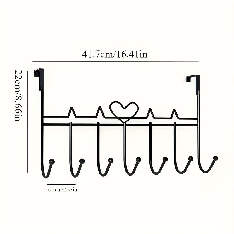Space-Saving Metal Door Hanging Storage Rack, Easy Installation, Ideal for Towels, Clothes and Hats, No Drilling Required, Iron Art Design