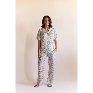 CANDY HEARTS | WOMEN'S BUTTON UP SHORT SLEEVE SET