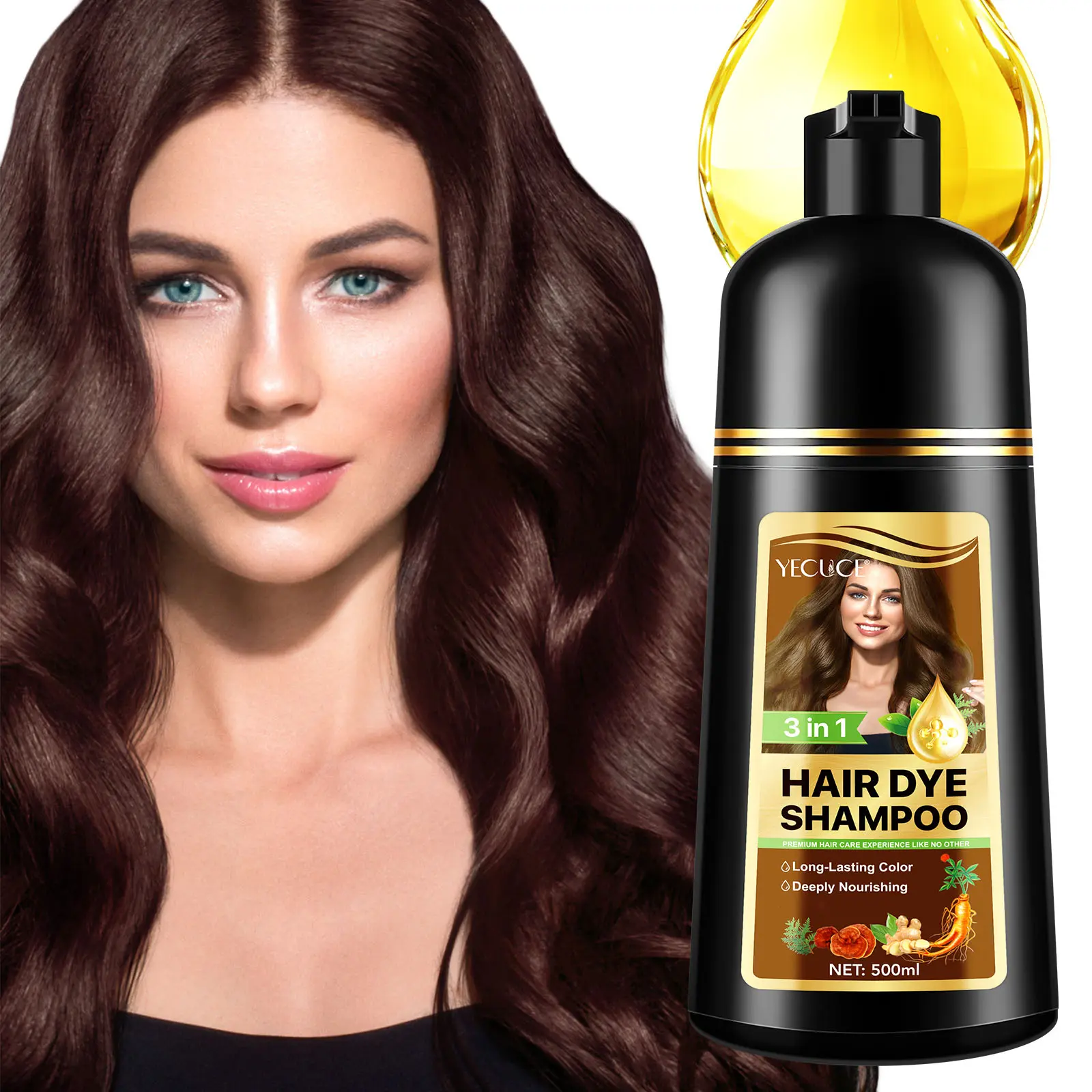 hair dying shampoo-2#Brown