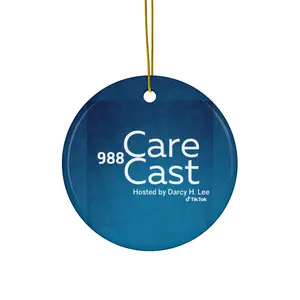 988 Care Cast Ceramic Ornament Supporting 988 Hotline - Holiday Decor, Personalized Gift, Celebration Keepsake, Customizable Ornament, Tree Decoration
