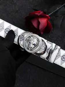 Men's Tiger Head Decorated Belt, Western Buckle Belt, Fashion Letter Design Automatic Buckle Belt, Belt with buckle, for Party, Daily Clothing Decor, Birthday Gift, Western Belt Buckles