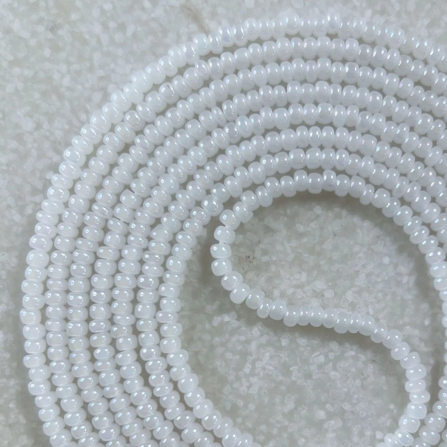 VEIL - Tie On Waist beads - 45 to 60 inches Waistbeads - White Waistbeads - Valentines Day Waistbeads - Made By Venus Waistbeads
