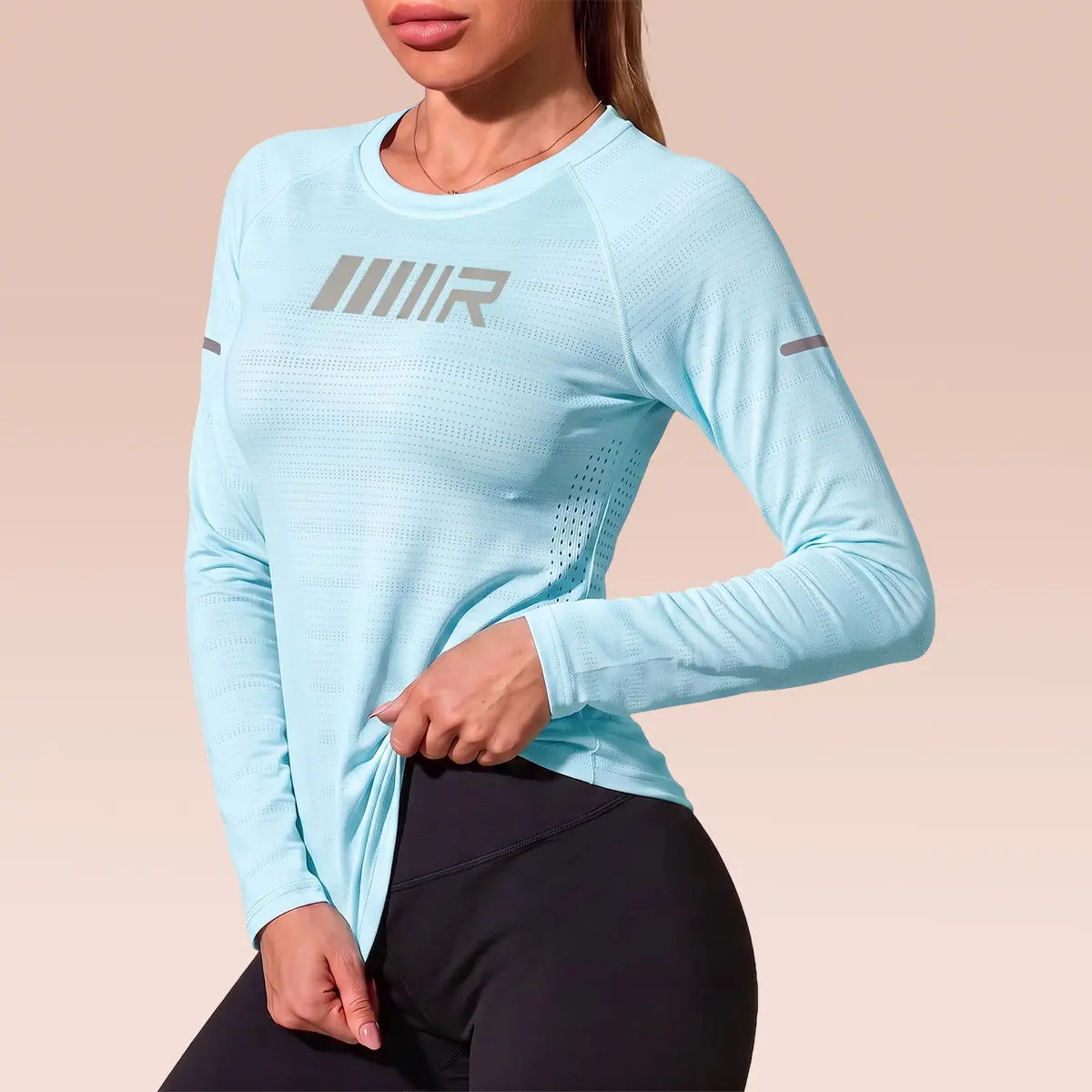 JOGWAVE Women’s Solid Color Slim-Fit Stretch Sports T-Shirt Set, Crew Neck Female Activewear for Yoga Gym, Plus Sizes XS-XL Casual Fitness Top Essential