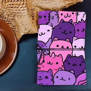 A6 Daily Life Planner Book Retro Style, Thick Paper Ideal for Home Use, Daily Task Lists & Personal Schedule Organizing with Pattern on the Cover  Cute cartoon cats in pastel colors